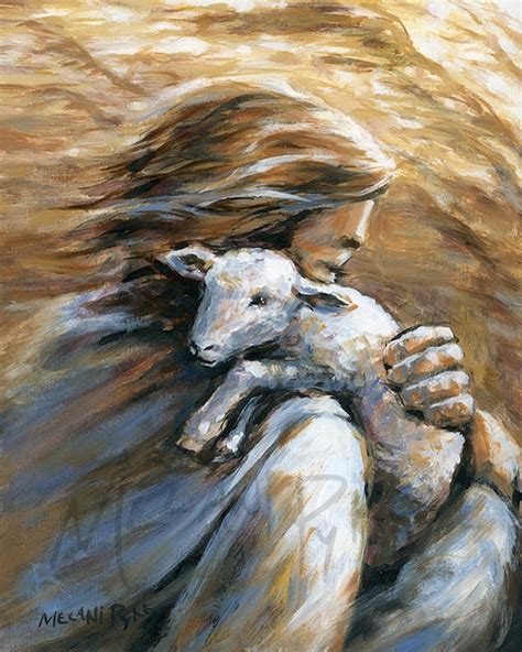 Jesus as Shepherd Holding Lamb Over Shoulder Art Print | Etsy