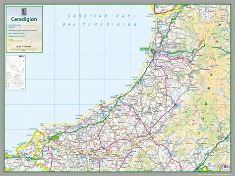 Ceredigion County Map | I Love Maps