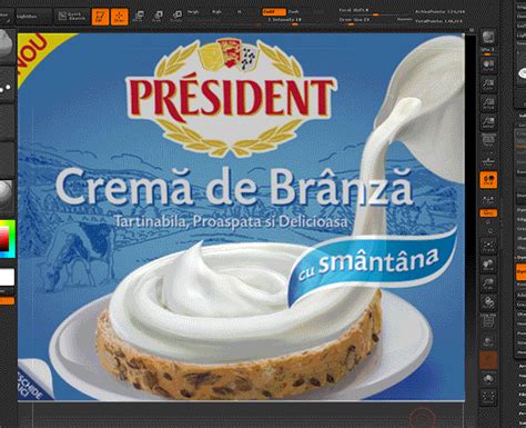 Replica of Advertising Image of the Sour Cream in 3D - ZBrushCentral