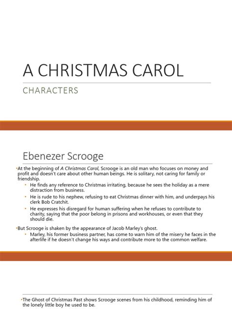 A Christmas Carol Characters | PDF | Ebenezer Scrooge | A Christmas Carol