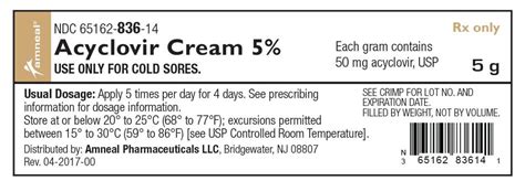 Acyclovir Cream - FDA prescribing information, side effects and uses