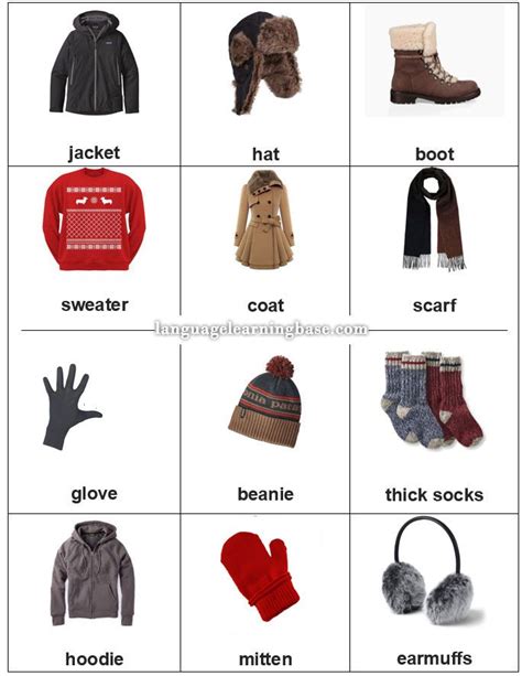 Vocabulary for Winter Clothes. Winter Activities. - learn English,vocabulary,communication,eng ...