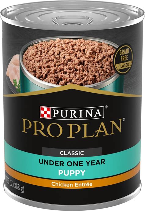 PURINA PRO PLAN Focus Puppy Classic Chicken Entree Grain-Free Canned Dog Food, 13-oz, case of 12 ...