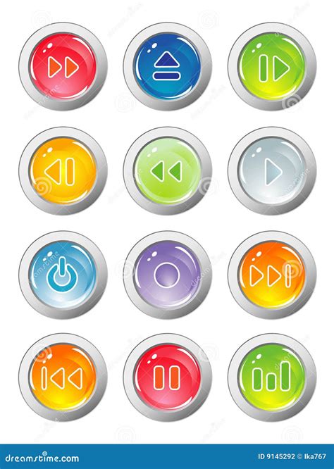 Music buttons stock vector. Illustration of graph, aqua - 9145292