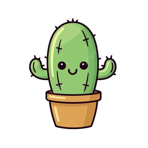 Simple Cactus Emoji Outline Drawing, Cactus, Emoji, Simple PNG Transparent Image and Clipart for ...
