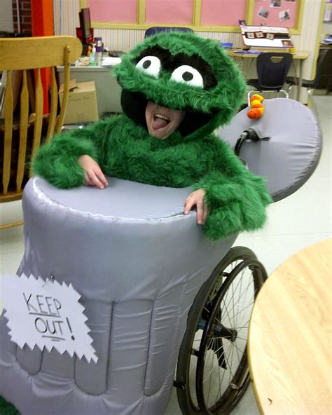 Oscar the Grouch wheelchair costume | Wheelchair costumes, Girls halloween outfits, Halloween ...