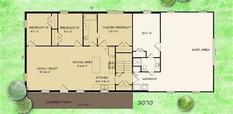 Barndominium Floor Plans 40x60 | House plan with loft, Pole barn house plans, Shop house plans