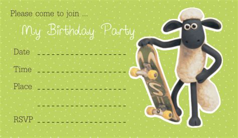 Shaun The Sheep Birthday Party Invitation Card Printable - Best Gift Ideas Blog