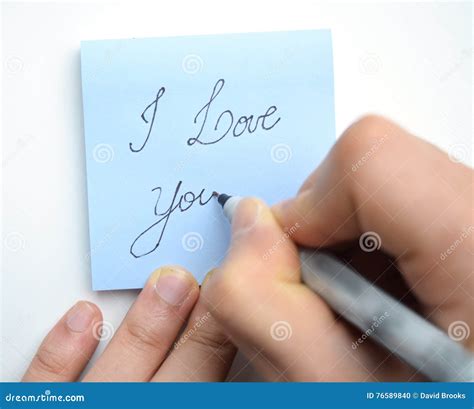 Hand writing I love you! stock photo. Image of happy - 76589840