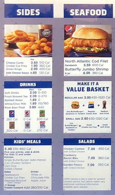 Culver’s menu – SLC menu