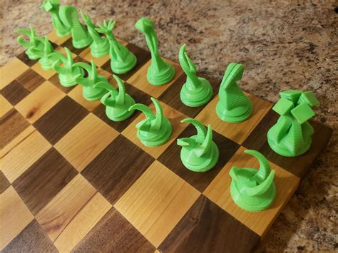 3d printed chess pieces in hand made chess board : r/3Dprinting