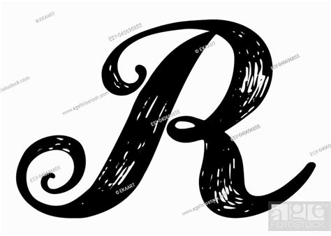 Letter R. Calligraphy alphabet typeset lettering. Hand drawn alphabet, Stock Vector, Vector And ...