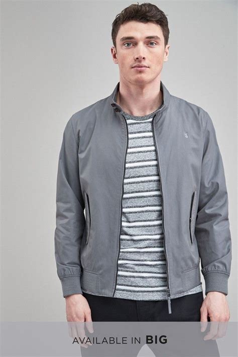 Mens Next Grey Stag Harrington Jacket - Grey | Grey jacket mens, Harrington jacket, Men's coats ...