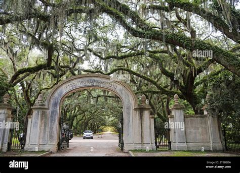 Entering Wormsloe Plantation, Savannah Stock Photo - Alamy