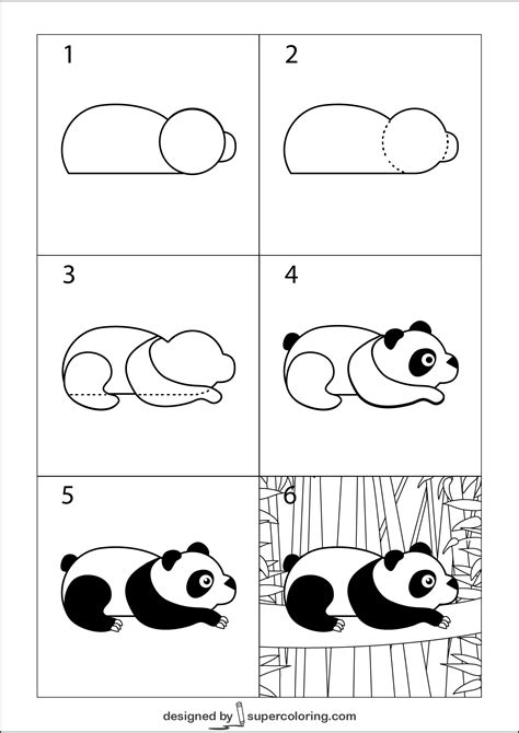 How to Draw a Cartoon Panda | Free Printable Puzzle Games