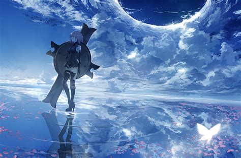 HD wallpaper: anime girls, Anime Grasoso, sky, fantasy girl, reflection ...