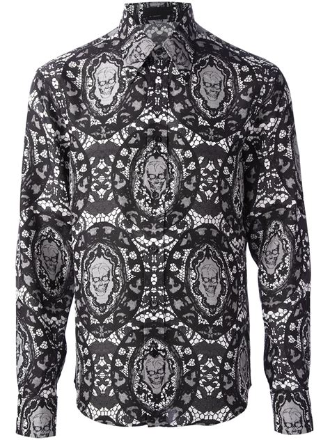 Lyst - Alexander mcqueen Skull Print Shirt in Black for Men