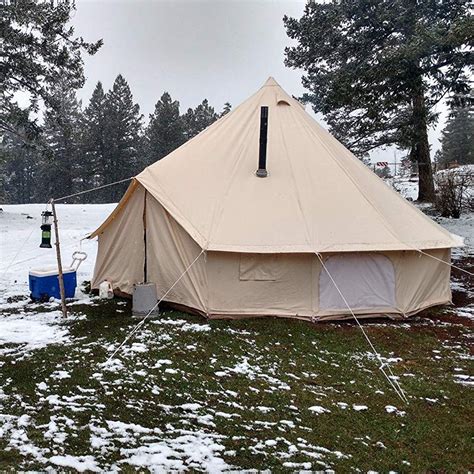 4-Season Waterproof Cotton Canvas Bell Tent Large Family Camp Hunting Yurt Tents | eBay | Tent ...