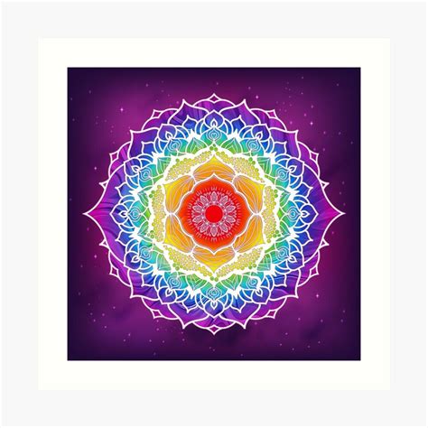 7 Chakra Mandala Design - WO Colored Art Print by Serena King | Chakra mandala, Art prints ...