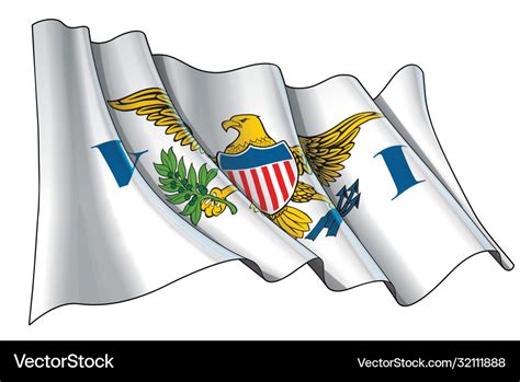 Waving flag us virgin islands Royalty Free Vector Image