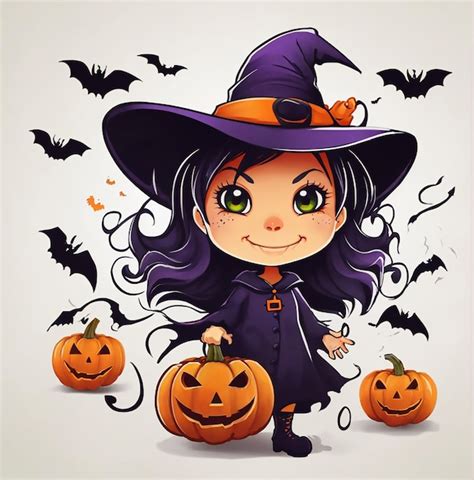 Premium Vector | Cute halloween witch