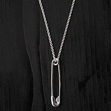 Sterling Silver Safety Pin Necklace » Petagadget