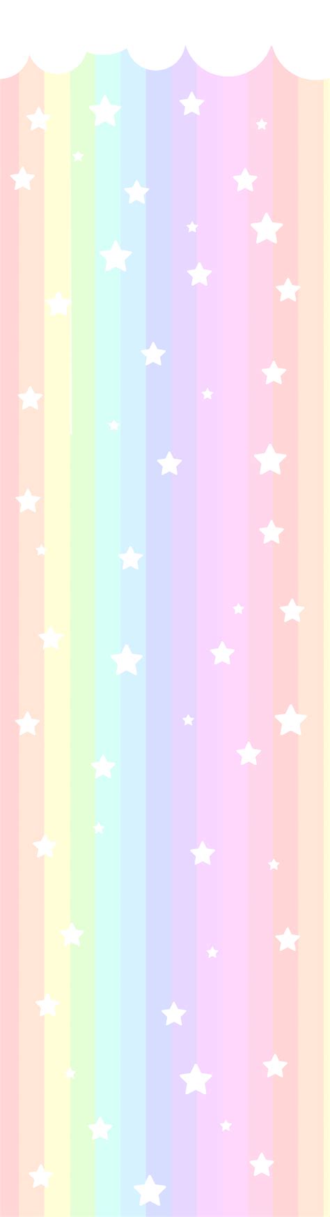 Rainbow Glitter Wallpaper with White Clouds and Stars