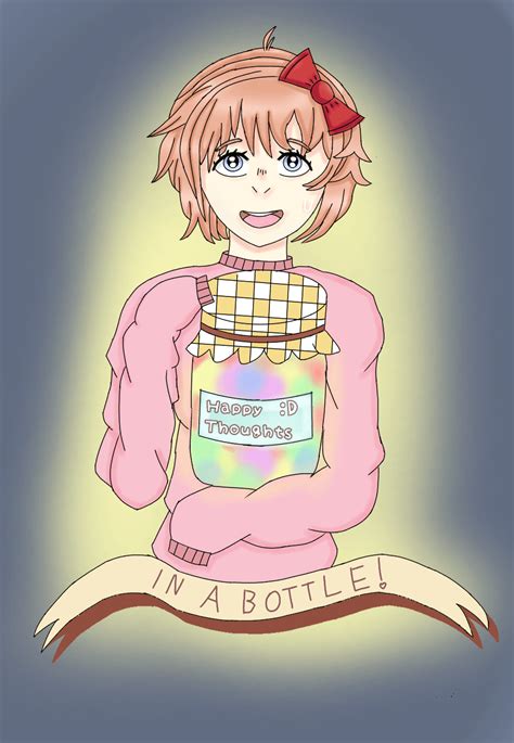 Sayori and her bottled happy thoughts! :D : DDLC