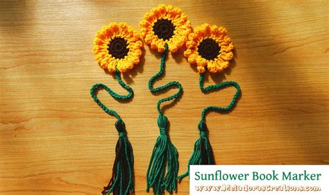 Sunflower Book Marker Free Crochet Pattern – Crochet Bookmarker – Meladora's Creations