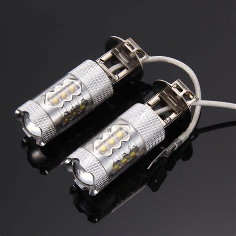 H3 100W Super Bright LED White Fog Tail DRL Head Car Light Lamp Bulb ...