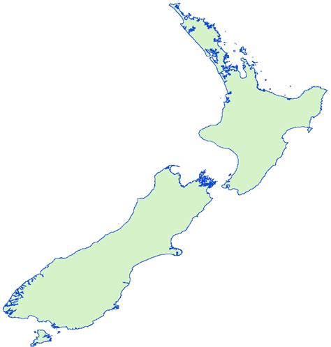 New Zealand Coastline Map - Free Blank Maps of NZ