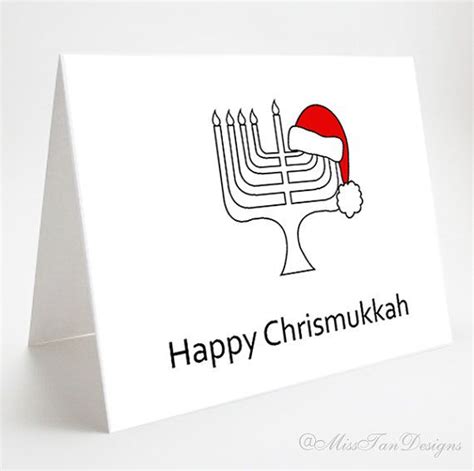 Christmas Card Happy Chrismukkah Hanukkah Card Unique | Etsy | Unique ...