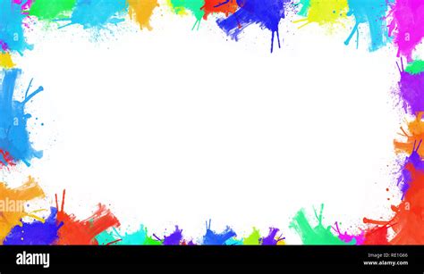 Watercolor colorful borders. Design for banner,frame, wallpapers, covers and packaging Stock ...