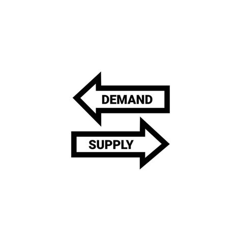 supply and demand sign symbol. vector illustration. solid line icon ...