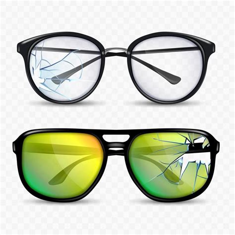 Broken Glasses And Spectacle Accessory Set Vector 17578012 Vector Art ...