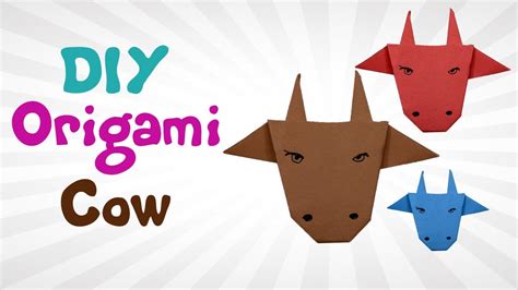 Easy Origami Cow Instructions - DIY How To make an Origami Cow - Beautiful Origami Cow Face For ...