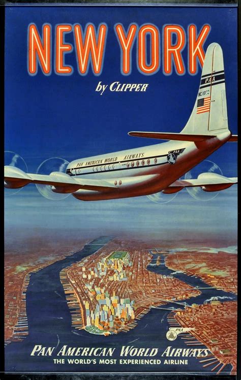 NEW YORK PANORAMA AEREI | Vintage airline posters, Travel posters, Vintage airlines