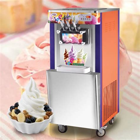 Mobile 25L vertical Ice Cream Making machine commercial free standing ...