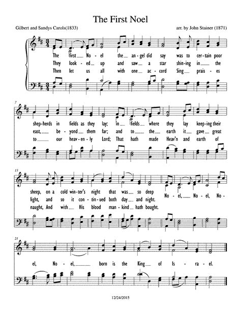 The First Noel Sheet Music Satb