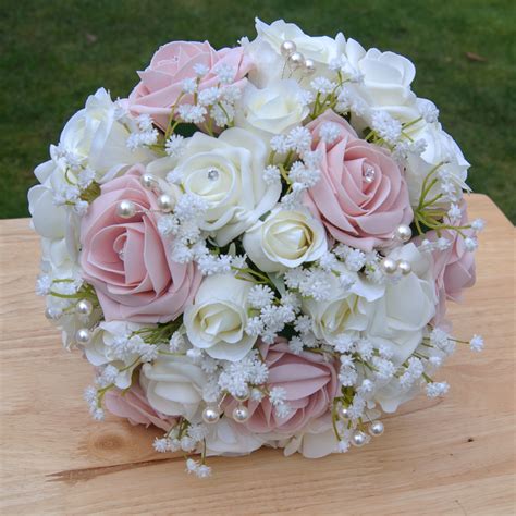 Blush Rose Artificial Flowers Bouquet Rosie Silk Flowers