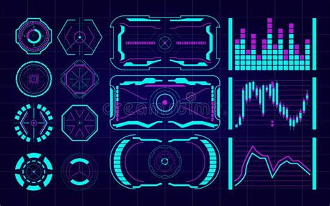 Set of Futuristic User Interface Elements. Stock Vector - Illustration ...