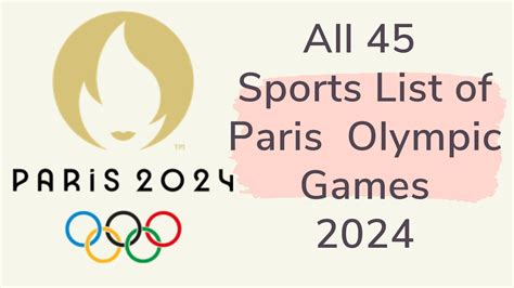 All 45 Sports List of Paris Olympic Games 2024 | Paris, France 2024 - YouTube