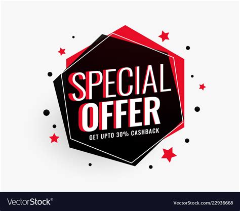 Special offer sale banner in hexagonal shape Vector Image