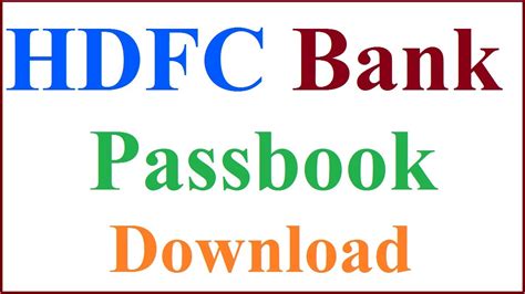 HDFC Passbook - How to Get HDFC Bank Passbook Online