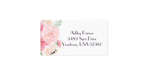 Floral return address label | Zazzle.com | Address labels, Wedding ...