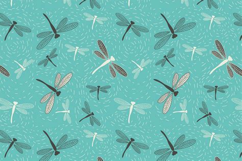 Seamless pattern "Dragonfly" | Pre-Designed Illustrator Graphics ...