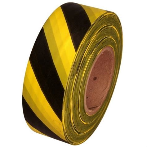 Black And Yellow Safety Striped Flagging Tape 1 3/16" X 300 Ft Roll Non-Adhesive - Walmart.com ...