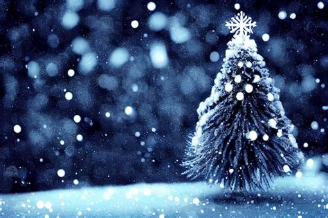 Premium Photo | Christmas tree snow background