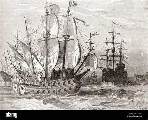 16th century sailing ships Stock Photo - Alamy