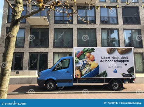 Albert Heijn Delivery Truck Parked on the Street. Editorial Photography - Image of retail ...